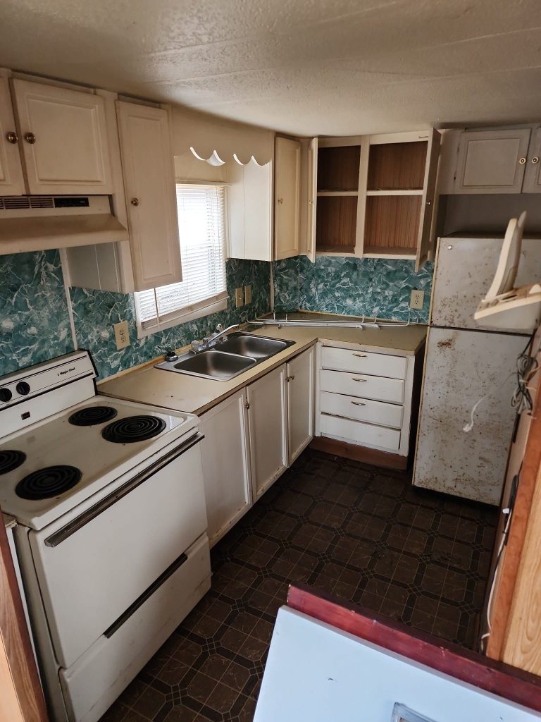 kitchen demolition before