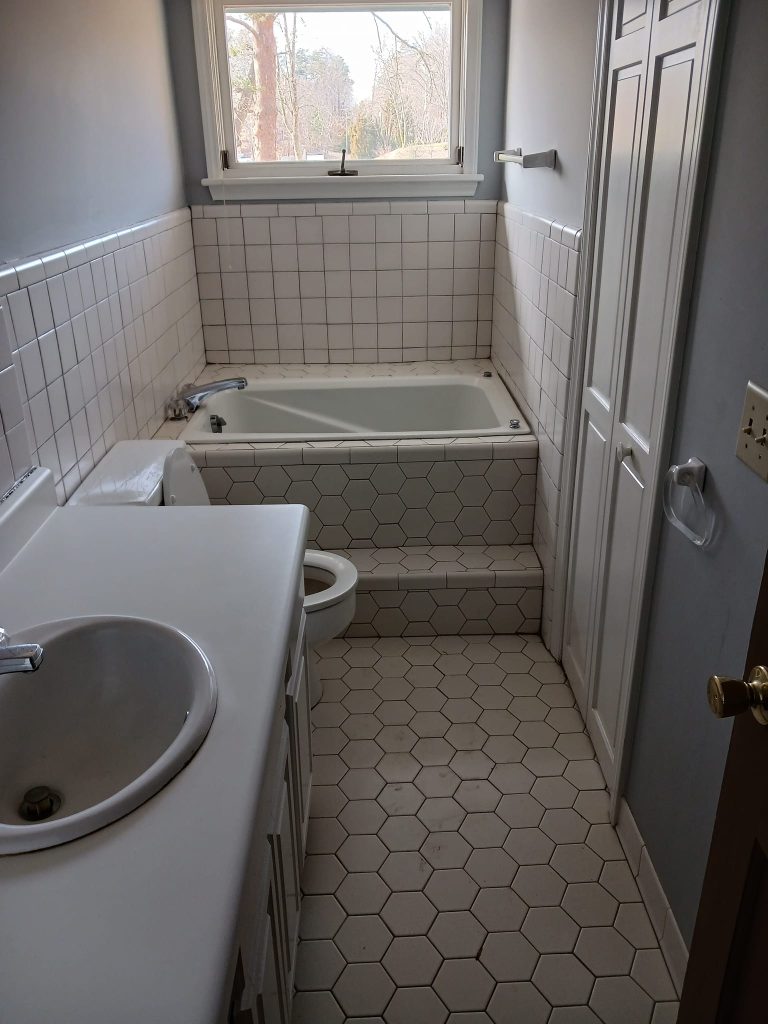 bathroom demolition before